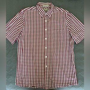 Nordstrom Burgundy and White Plaid Shirt